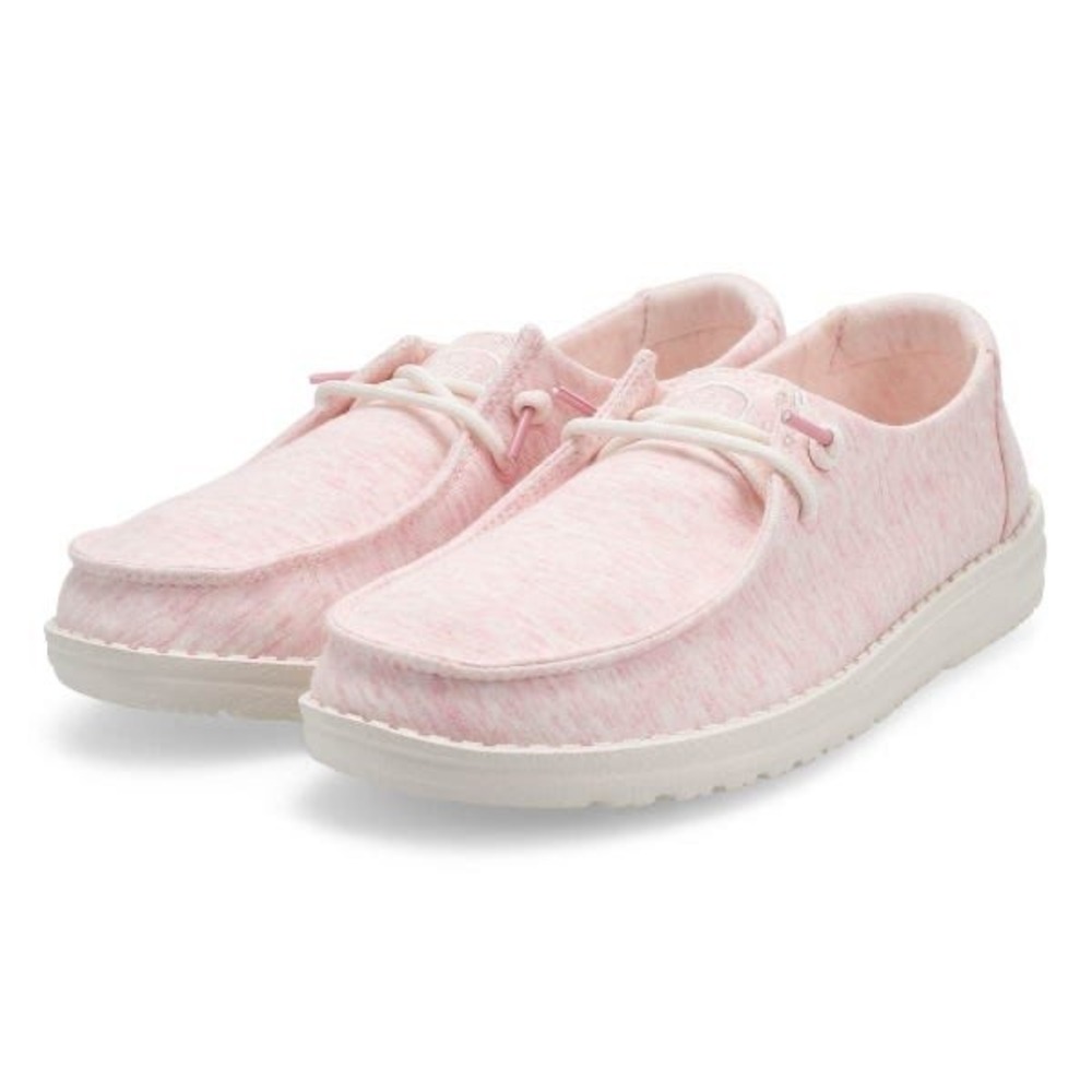 Hey Dude Wendy Stretch Jersey Light Pink Heathered Loafers 45434-6JN Womens 9